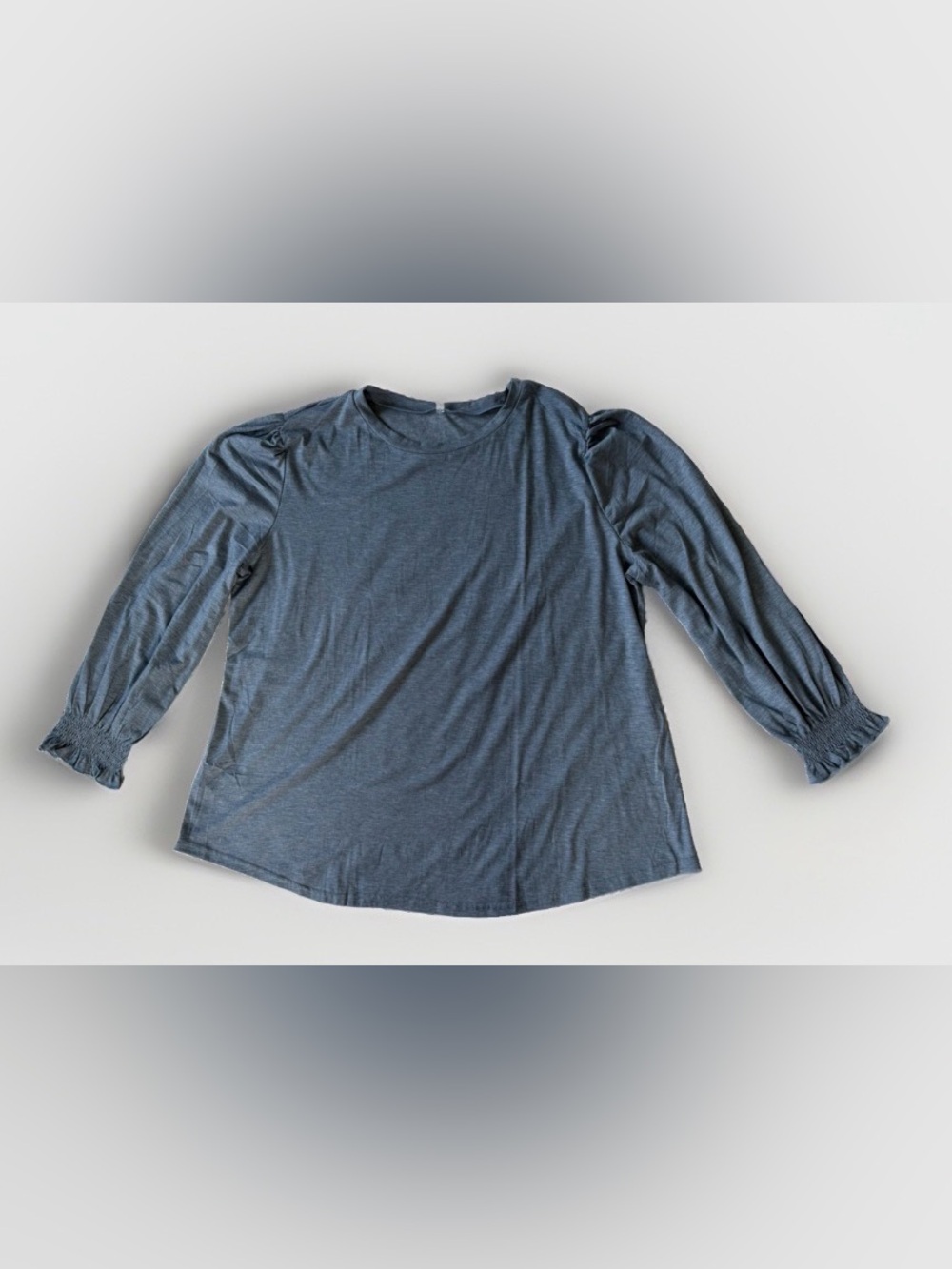 NWT Balloon Sleeve Smocked Cuff Blue Blouse Top Dolnine Cottagecore Basic 3XL